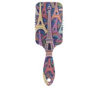 Cute Eiffel Tower Color Cartoon anti static brush curly hair Designed scalp massaging for short hair with Ergonomic handle cepillo para cabello rizado