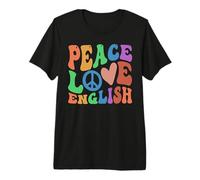 Cute ELA Teacher Peace Love English Language Testing Vibes Premium T-Shirt