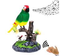 Cute Electric Pet Sound Control Chirping Dancing Parrot Office Home Desktop Tabletop Decoration Ornament Induction Simulated Voice Activated Moving Singing Bird Christmas Birthday Gift (Green)