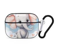 Cute Elephant AirPod Pro Case, Anti Scratch Hard PC Cover with Keychain, AirPod Pro 2nd/1st Case Accessories for Women Men, Black-Style