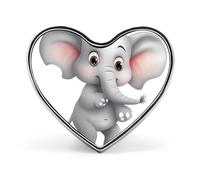 Cute Elephant Animal Lapel Pin Round Button Badge Wildlife Enamel Style Brooch Metal Pinback for Hat Bag Clothing Gift