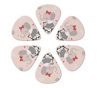 Cute Elephant Bike Ride Guitar Picks 6 Pack Thin Medium Heavy Thickness Guitars Pick For Acoustic Electric Guitar Ukulele Bass 0.46mm