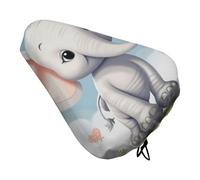 Cute Elephant Bike Seat Cover Waterproof Oxford Fabric, Universal Adjustable Bicycle Saddle Cover with Drawstring Easy Install Protective Rain Dust Covers for Women Men