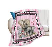 Cute Elephant Blanket Elephant Gifts for Women Girls Elephant Fleece Throw Blanket Super Soft Cozy Elephant Plush Bedding Blanket for Baby Kids Adults Bed 40"x50"