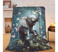 Cute Elephant Blanket, Soft Plush Fleece Animal Throw Blanket - Cozy Warm Stuffed Blankets Bedding Elephant Gifts for Women Girls Kids Adults 40"X50"