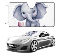 Cute Elephant Car Windshield Sun Shade Keep Car Interior Cool 55"x30" Folding Front Window Sun Shade, Heat Shield for SUV, Truck, Blocks UV