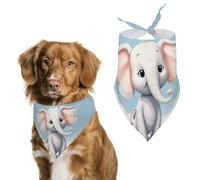 Cute Elephant Dog Bandanas for Feeding Grooming, Triangle Pet Bibs Washable Pets Scarf for Cats & Dogs