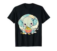 Cute Elephant Eating Ramen Noodles Kawaii Ramen Lover Anime T-Shirt