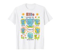 Cute Elephant Ellie Splash Paint Sing Stomp Play T-Shirt