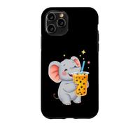 Cute Elephant Enjoying Boba Bubble Tea Drink Case for iPhone 11 Pro