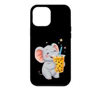 Cute Elephant Enjoying Boba Bubble Tea Drink Case for iPhone 12 Pro Max