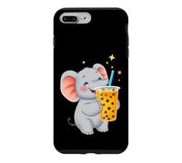 Cute Elephant Enjoying Boba Bubble Tea Drink Case for iPhone 7 Plus/8 Plus