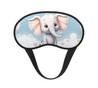 Cute Elephant Eye Mask for Sleeping Soft Satin Sleep Shade Cover Blindfold with Elastic Strap Travel Nap Blackout Eye Shade Cover for Women Men