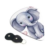 Cute Elephant Guitar Picks 6 Pack with Leather Guitar Pick Holder Keychain, Plectrum Key Fob Cases Bag, Abstract Art Plectrum for Acoustic Electric Guitar, Ukulele 0.96mm