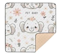 Cute Elephant Heads Face Baby Play Mat 50" x 50", Playmat for Playpen, Thicken Soft Padding Foam Crawling Mat for Babies Toddlers Infants