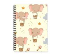 Cute Elephant Hot Air Balloons 2026 Planner Diary A5 To Do List Notebook Planner 2026 Diary Mens/for Wedding Week To View Monthly Year with Dotted Line Note Page Slim