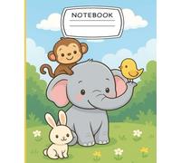 Cute Elephant Notebook: Adorable Animal Friends Journal with Cartoon Elephant Cover | 7.5" x 9.25" | 100 Pages