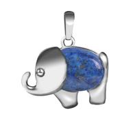 Cute Elephant Pendant for Kids Jewelry Chakra Natural Gemstone Tiger Eye Pink Quartz Unisex Simple Jewelry,Lapis Lazuli,One size
