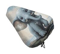 Cute Elephant Play Bubbles Bike Seat Cushion Waterproof Bicycle Seat Cover with Drawstring Comfort Dustproof Rain Proof Protection Bike Seat for Outdoor Most Bicycles Mountain Road Bikes