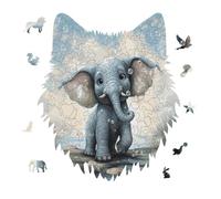 Cute Elephant Play Bubbles Jigsaw Puzzle 175PCS Wolf Head Design Puzzle Wooden Jigsaw Puzzles for Adults Families