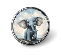 Cute Elephant Play Bubbles Round Lapel Pins Backpack Pin Cute Brooch Decoration Brooches for Women Men Fashion Button Badges for Hat Backpacks Purses Jackets Shirt Suit