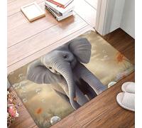 Cute Elephant Play Door Mat Indoor Outdoor Welcome Mat Resist Dirt Entryway Mat Low Profile Floor Mat Front Doormat Non-Slip Bath Mats Absorbent Flannel Area Rug 24 x 16 in