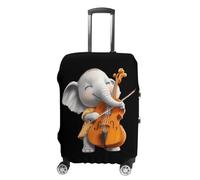 Cute Elephant Playing Cello Funny Luggage Covers for Suitcase Washable Travel Baggage Protector Fit 19-32 Inch