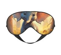 Cute Elephant Print Silk Sleep Mask with Adjustable Buckle Stylish Eye Mask for Women Travel Nap Shift Work Office