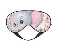 Cute Elephant Print Sleep Mask with Adjustable Strap, Comfortable Eye Cover for Travel, Yoga, Napping, Sleeping & Relaxation