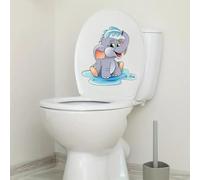 Cute Elephant PVC Wall Decal for Bathroom Living Room Bedroom Decor Waterproof Self-Adhesive Tile and Glass Sticker