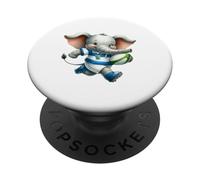 Cute Elephant Rugby Player Cartoon Design PopSockets Adhesive PopGrip