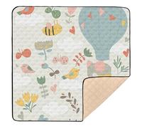 Cute Elephant Safari Cute Foldable Baby Gym & Activity Mat for Floor 1-Piecing Tummy Time Activity Mat for Babies Infants Toddlers, 50'' x 50''