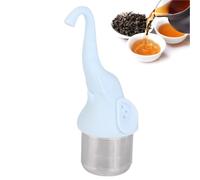 Cute Elephant Shaped Tea Strainer, Food Grade Silicone Handle Tea Infuser with Fine Filter Reusable Loose Leaf Tealeaf Filter Gadget for Home (Blue)