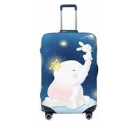 Cute Elephant Sitting In The Moon With Little Bunny Travel Luggage Covers - Elasticity Suitcase Covers Protector for Luggage 18-32 Inch
