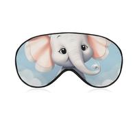 Cute Elephant Sleep Mask for Women Men, Soft Eye Mask with Adjustable Strap for Sleeping, Light Blocking Travel Blindfold for Nap Comfortable Eye Cover for Home Office