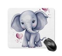 Cute Elephant Square Mouse Pad Portable Computer Mousepad with Non-Slip Rubber Base 25 * 30cm Ultra-Thin Gaming Mouse Mat for Computer Laptop Office Desk Accessories