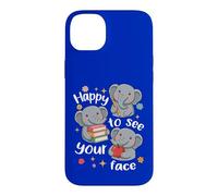 Cute Elephant Students Back To School Happy To See Your Face Case for iPhone 14 Plus