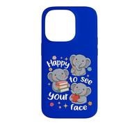 Cute Elephant Students Back To School Happy To See Your Face Case for iPhone 14 Pro
