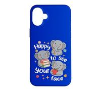 Cute Elephant Students Back To School Happy To See Your Face Case for iPhone 16 Plus