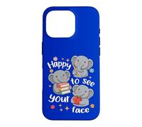 Cute Elephant Students Back To School Happy To See Your Face Case for iPhone 16 Pro