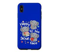 Cute Elephant Students Back To School Happy To See Your Face Case for iPhone XS Max