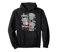 Cute Elephant Students Back To School Happy To See Your Face Pullover Hoodie