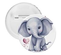 Cute Elephant Tinplate Badge Personalized Round Brooch Large Craft Button Suitable for Teachers, Nurses, Doctors, Staff, Party Gift Accessories, 12PCS, Plastic, plastics