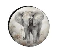 Cute Elephant Universal Waterproof Trailer Tire Cover, Trailer Wheel Cover, Custom Travel Wheel Protectors for Trailers, Trucks, RVs, SUVs 24-36