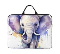 Cute Elephant Watercolor Laptop Case 14 Inch Laptop Sleeve Computer Carrying Bag Shockproof Protective Notebook Case Portable Laptop Bag Waterproof Briefcase Bag for Men Women