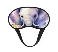 Cute Elephant Watercolor Sleep Mask for Side Sleeper, Blackout Eye Mask for Women Men, Zero Pressure Sleeping Masks Soft Breathable Eye Cover Comfortable Blindfold Eyeshade for Night Sleep