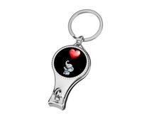 Cute Elephant with Heart Balloon1 Nail Clippers Fingernail Cutters with Bottle Opener Keychain Sharp Sturdy