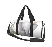 Cute Elephant with Wreath and Little Duck Duffle Bag for Women Men 3-in-1 Gym Bag Foldable Weekender Travel Backpack Large Overnight Bag Luggage Bag with Shoulder Strap Waterproof Carry On Tote Bags