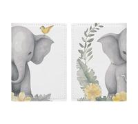 Cute Elephant with Wreath And Little Duck Passport Holder Cover PU Leather Waterproof Passport Case Travel Wallet with Credit Card Slots for Women Men, style, 20.3x13.8cm