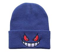 Cute Embroidered Anime Beanie Hat - Stylish and Warm, Perfect for Men and Women (Blue,Acrylic)